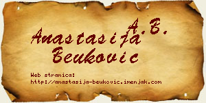 Anastasija Beuković vizit kartica